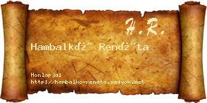 Hambalkó Renáta névjegykártya